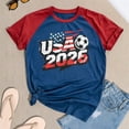 thumbnail image 2 of USA Shirts for Women American Graphic T-Shirts USA Flag Print Casual Short Sleeve Tops, 2 of 6