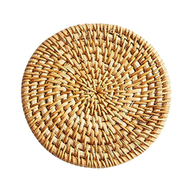 Alfombrilla Aislante De Ratán Hecha A Mano Alfombrilla Para Mesa Alfombrilla Redonda Para Cuencos Alfombrilla Para Platos Accesorios Para Juegos De Té Alfombrilla Para Té Alfombrilla Para Tazas Plat