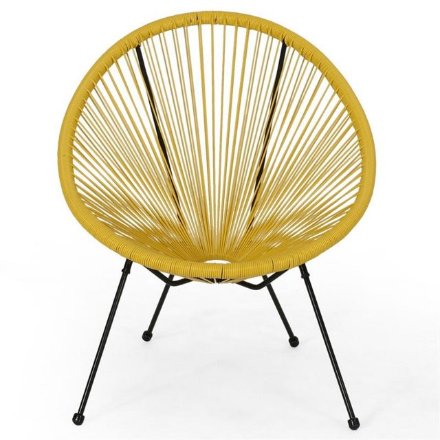 Noble House Anson Chaise Tissée Hamac d'Extérieur Jaune et Noir (Ensemble de 4)