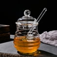 thumbnail image 5 of 1 Set of Glass Honey Jar Household Honey Container Lidded Honey Pot with Rod, 5 of 5
