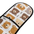 thumbnail image 2 of Dailycode Double Sided Oven Mitt with Loop Heat Resistant Kitchen Long Potholders 7" x 35" Cute Bears Face and Leaf, 2 of 6
