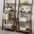 thumbnail image 4 of Maydear Bamboo Ladder Shelf, 5-Tier Trapezoid Bookshelf, Storage Rack Shelves, Wall Shelf Flower Stand, for Living Room, Kitchen, Office, Balcony, 4 of 6