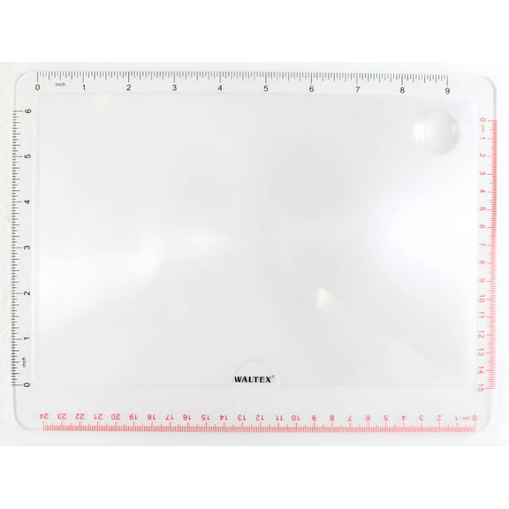 WALTEX 2X / 4X Full Sheet Fresnel Magnifier | 10.75" x 8.5" | Inbuilt 4x Diopter | Ruler Edges in " & cm | Distortion-Free | Ideal for Full-Page Enlargement, Map Reading, and Academic Use