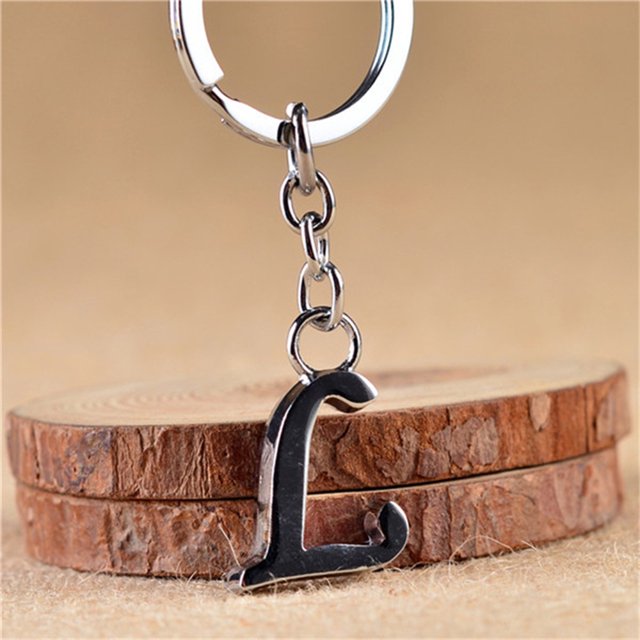 26 Letras Llavero De Metal Simple A-Z Iniciales Para Hombres Mujeres Accesorios De Bricolaje Bolsa De Regalo De Cumpleaños Colgante Coche