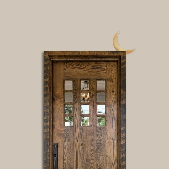 OUNONA Moon Door Corner Sign Wall Decor Moon Country Home Decor Boho Wall Art Rustic Vintage Farmhouse Hanging Decoration For Home Living Room Bedroom