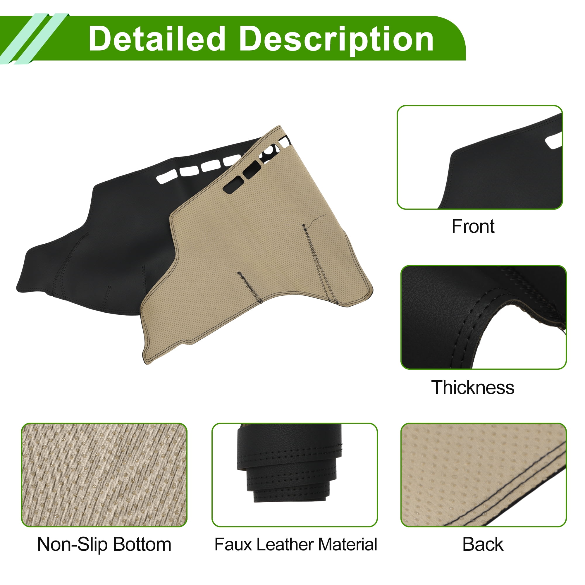 Unique Bargains Dashboard Cover for Lexus ES350 2007-2012 Dash Cover Mat Carpet Center Console Dash Cover Mat Car Interior Anti-Slip Faux Leather Black 1 Pc