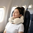 thumbnail image 6 of Press - to - Inflate Inflatable U - Shaped Neck Pillow, Portable Waterproof Travel Support Cushion, Firm Breathable Cozy PVC Material for Travel Office Rest,Beige, 6 of 6