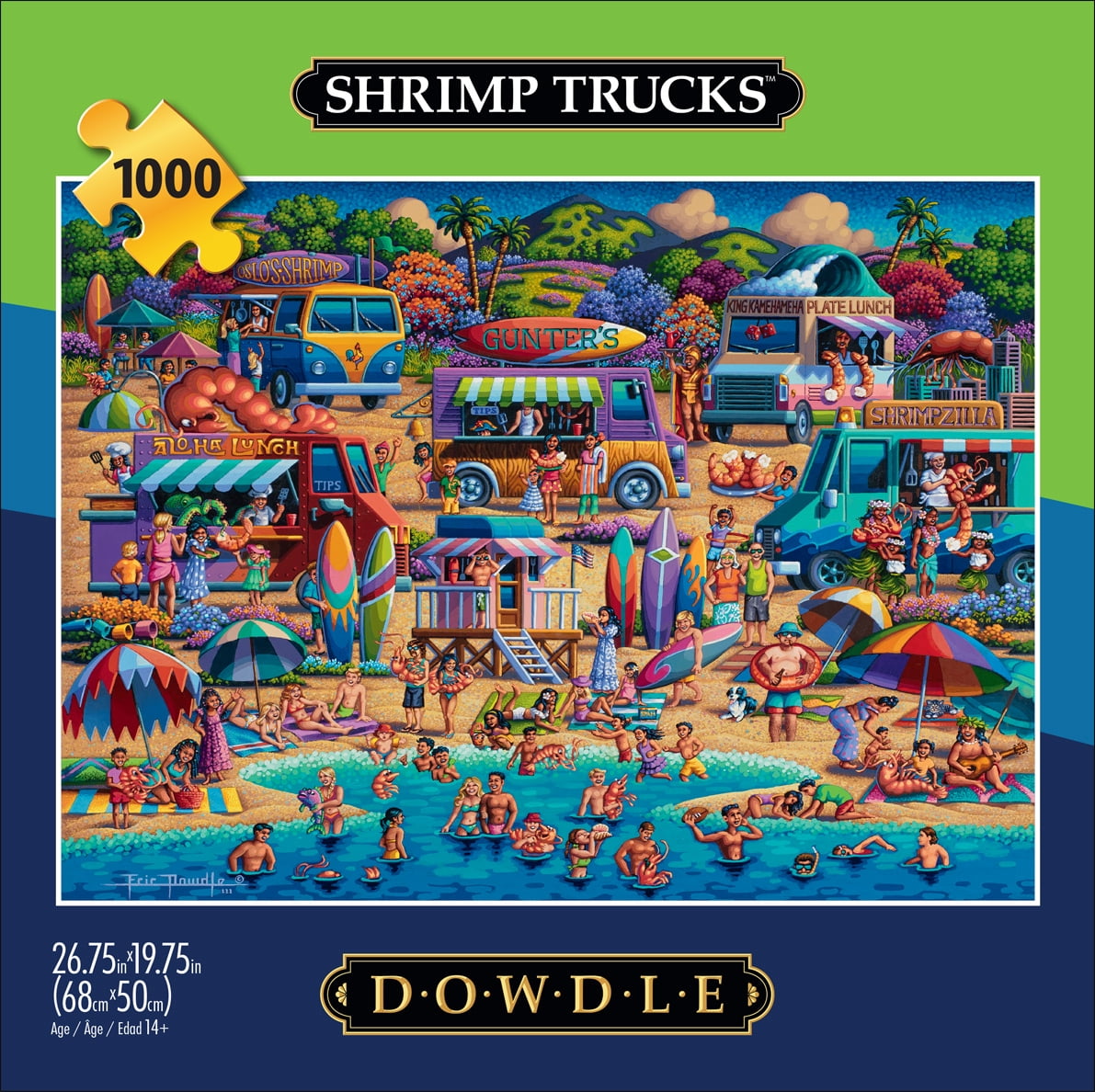 Buffalo Games 1000-Piece Eric Dowdle Shrimp Trucks Interlocking Jigsaw Puzzle for Adults Ages 14+