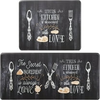 LAMIRO Anti Fatigue Comfort Kitchen Standing Desk Mat Decorative Ergonomic Floor Pad Kitchen Rug Waterproof Stain Resistance Non Slip Kitchen Set,17.3''''x27.6'''' 17.3''''x47.2''''