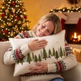 thumbnail image 4 of Christmas Tree Pillow Cover 12 x 20 Inch, Xmas Decorations, Soft Plush Faux Fur Holiday Winter Decorative Throw Pillows for Sofa Bedroom Bed Home Décor(D), 4 of 6