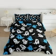 thumbnail image 2 of Manfei Teens Horror Ghost Full Size Comforter Sets, Happy Halloween Bedding Comforter Set, Gothic Cartoon Theme Reversible Bedding Sets, Breathable Home Decor, 3pcs, 2 of 8