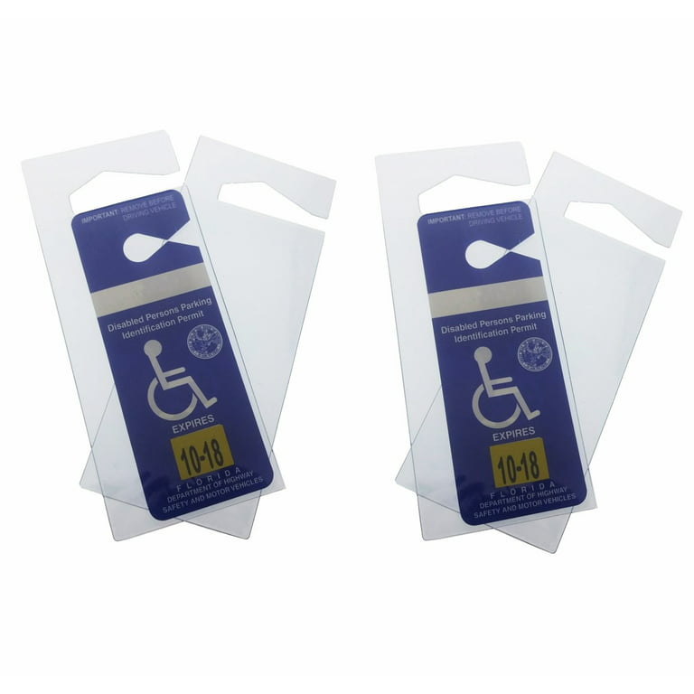 Handicap Parking Placard Protective Holder - Rear View Mirror Disability Permit Hanger by Specialist ID