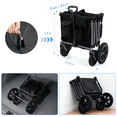 thumbnail image 4 of SaveJoy Stroller Wagon 4 Passenger, 4-Seater Wagon Stroller for 4 Kids with Canopy Parent Organizer & 5-Point Harness, Black, 4 of 8
