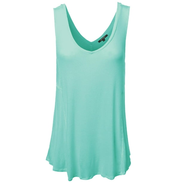 FashionOutfit FashionOutfit Women's Basic Solid Sleeveless VNeck