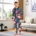 thumbnail image 6 of FORMRS Onesies Pajama for Adults Unisex Hoodie Winter Jumpsuit One Piece Sleepwear, Sizes S-2XL, Red Floral Flamingo, 6 of 7