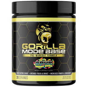 Gorilla Mind Mode Base Pre-Workout Powder - Sour Gummy Worms Flavor, 20 Servings