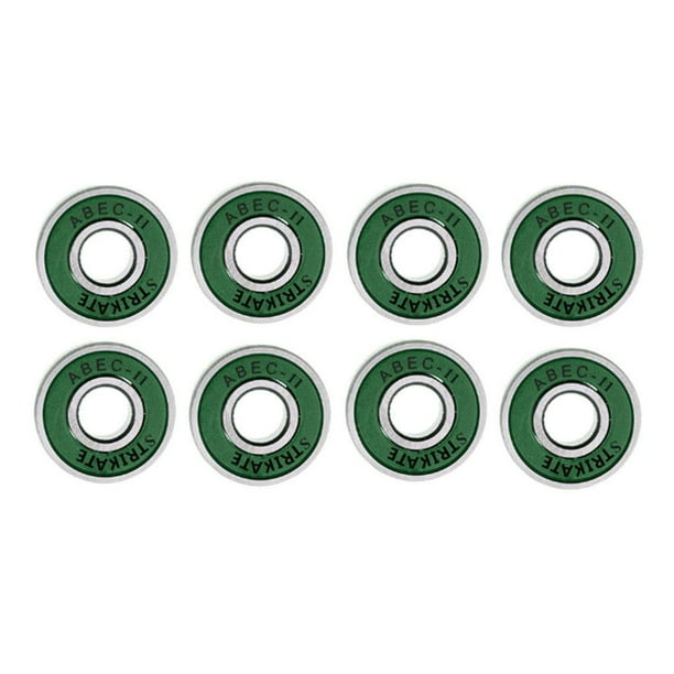 8 rodamientos ABEC-11 608RS sin fricción para patineta (8 x 22 x 7 mm) Verde