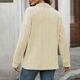 thumbnail image 6 of Crunowin Women's Casual Blouse Top, Button Knitted Ribbed Lapel Long Sleeved Shirt Beige S, 6 of 6