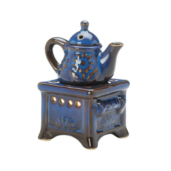 Zingz & Thingz Teapot Stove Candle Oil Warmer - 5.25" - Blue