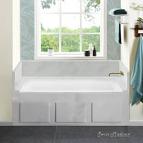 Voltaire 60 x 30 Right Drain Soaking Alcove Bathtub in Glossy White with Integrated Overflow, Drain Included