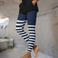 thumbnail image 6 of Idoravan Leggings for Women Plus Size 3Xl Women's Striped Print Leggings Sports Fitness Pants Solid Colored Casual Tight Fitting Tight Peach Hip Yoga Pants Stretch Pants Navy XXXL, 6 of 10