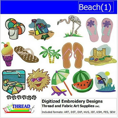 Threadart Machine Embroidery Designs Beach(1) CD