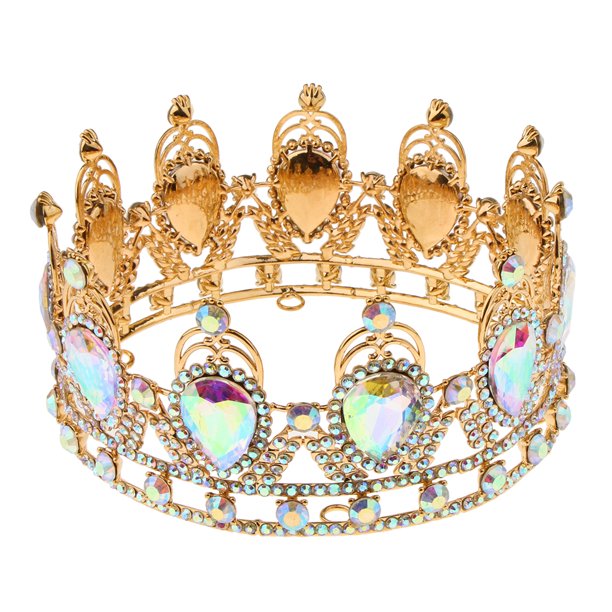 Tiara de cristal Colcomx corona de boda de imitación Oro rosa