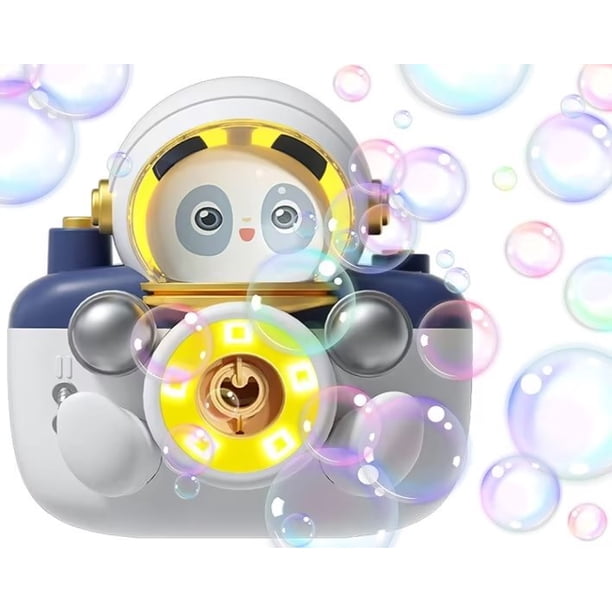 Máquina de burbujas para niños, máquina automática de burbujas, máquina de burbujas portátil recargable con cámara brillante con mucha solución de burbujas, juguetes para interiores y exteriores Rojo Verde