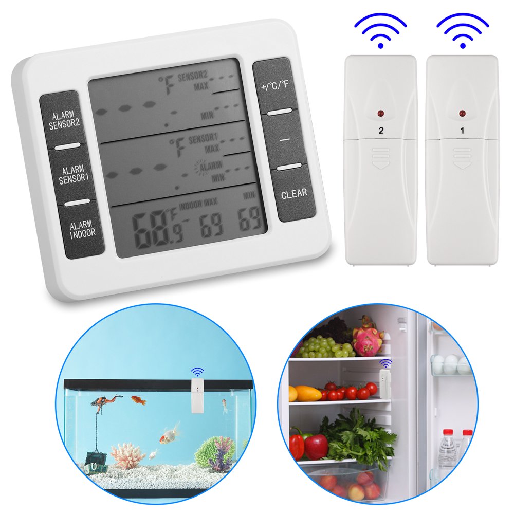Refrigerator Thermometer, Wireless Indoor Outdoor Digital Thermometer