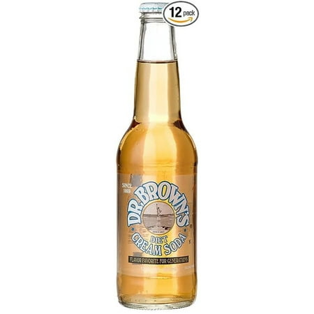 Dr. Brown's DIET CREAM SODA - "smooth and sugar free & Kosher too", 12-Ounce Glass Bottle (Pack of 12)