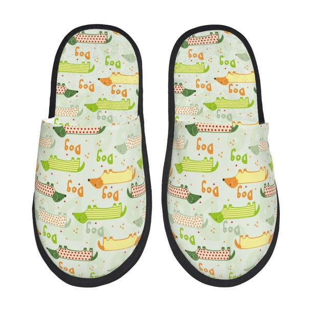 Balery Dachshund Dog Puppy Pantuflas de Casa de Felpa Silenciosas