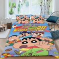 thumbnail image 2 of Crayon Shin-chan Conjunto de sábanas temático, trío de piezas, cómodo y amigable con la piel, diseño único, regalo de decoración para el hogar para familiares, amigos y fans,135cm *200cm, 2 of 6
