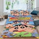 thumbnail image 2 of Crayon Shin-chan Conjunto de sábanas temático, trío de piezas, cómodo y amigable con la piel, diseño único, regalo de decoración para el hogar para familiares, amigos y fans, 90 cm * 190 cm, 2 of 6