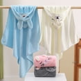 thumbnail image 5 of hiryomu Baby Bath Time Essentials Hooded Baby Bath Towel Coral Fleece Quick Water Absorbent Cartoon Design 80 X 80cm Ideal for Newborn to Toddler for Boys, 5 of 8