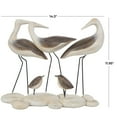 thumbnail image 3 of 14" x 12" Brown Polyresin Family Bird Sculpture with Cream Rock Base, by DecMode, 3 of 11