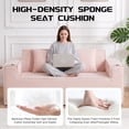 thumbnail image 5 of 76'' Corduroy Oversized Loveseat, 3-Seater Boneless Cloud Sofa with Built-in Cup Holders, No Assembly Compression Couch, Ideal for Apartment, Pink, 5 of 8