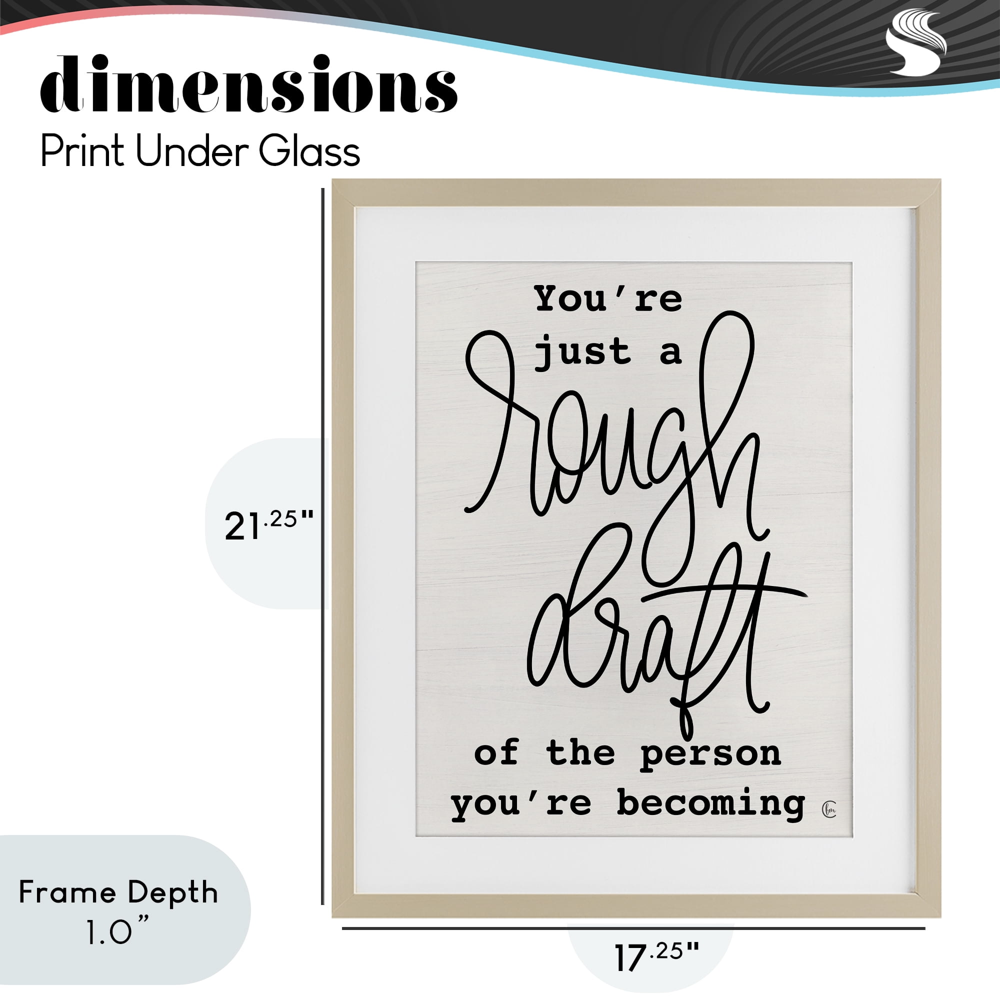 Stupell Industries Rough Draft Of Person Birch Framed Print Under Glass, design by Fearfully Made Creations