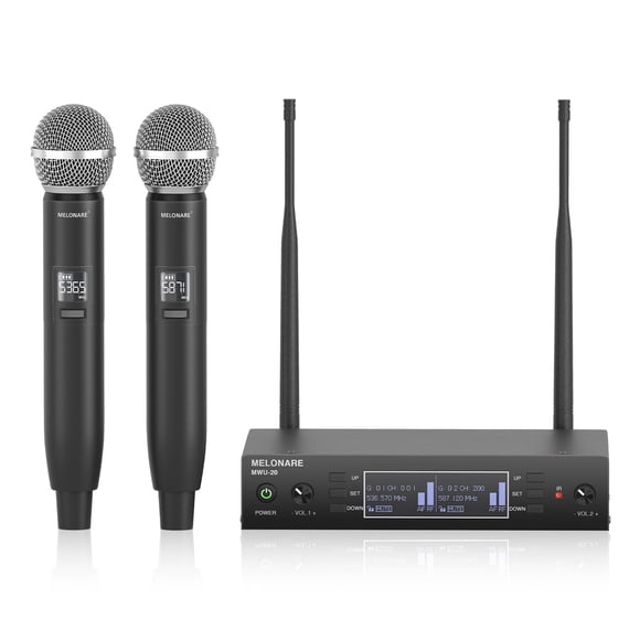 Sistema de micrófono inalámbrico MELONARE MWU-20-2H 2x100 UHF