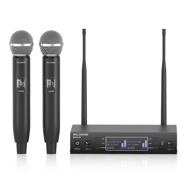 Sistema de micrófono inalámbrico MELONARE MWU-20-2H 2x100 UHF