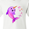thumbnail image 4 of Inktastic Valentine's Day Cute Pink Narwhal with Hearts Youth T-Shirt, 4 of 5