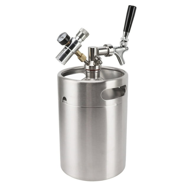 Mini Barril De Cerveza, Distribuye Uniformemente La Presión, Mini Barril De Cerveza Presurizado Duradero Ajustable Con Calibre De 60 Psi Para El Hogar