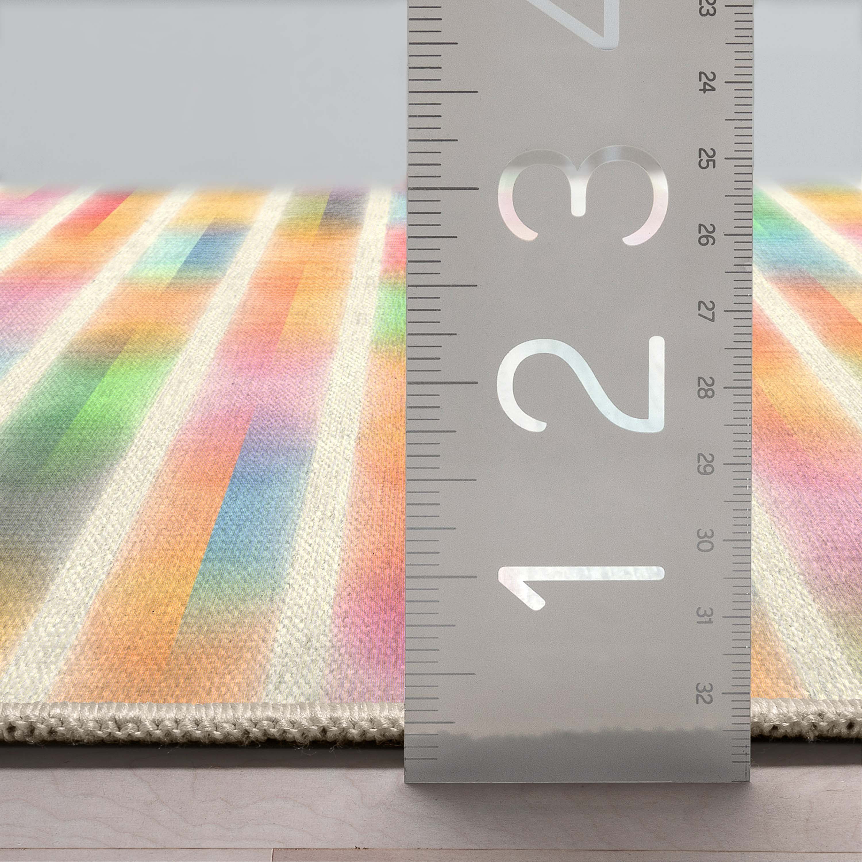Well Woven Apollo Misty Stripes Modern Geometric Kids Multi Color Flat Pile Easy to Clean 7'10" x 9'10" Area Rug for Living Room Dining Room Bedroom and Kitchen