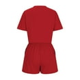 thumbnail image 6 of Bovxnpu Summer Casual Outfits For Women, 2 Piece Lounge Sets, Women's Summer Casual Solid Color Short Sleeved Shorts Two-piece Set M, 6 of 7