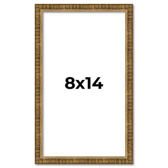 8x14 Frame Gold Kingsley Distressed Solid Wood Picture Frame Width 0.75 Inches | Interior Frame
