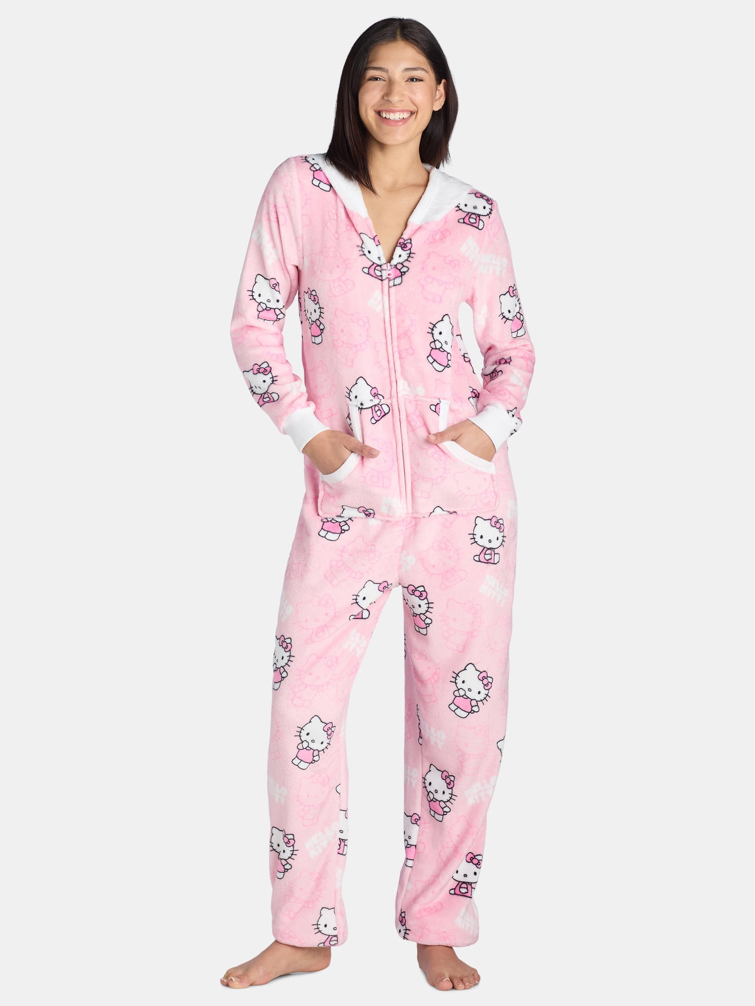 Hello Kitty Women’s Union Suit with Hood, Sizes XS-3X