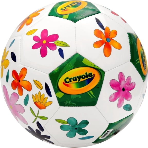 Icon Sports Crayola Score N' Explore Officially Licensed Play Ball Size 5 – Flower Explorer, Soccer Ball for Kids, Fun Learning Toy Activity Ball