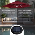 thumbnail image 5 of Best Choice Products 10ft 360 Rotating Cantilever Offset Hanging Market Patio Umbrella w/ Solar Lights - Burgundy, 5 of 10