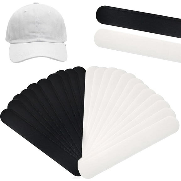 Triani 30Pcs Hat Sweat Liner White Black Absorbent Sweatproof Liners Protection Skin Friendly Prevent Makeup Stains Hats liners Bands for Women Men
