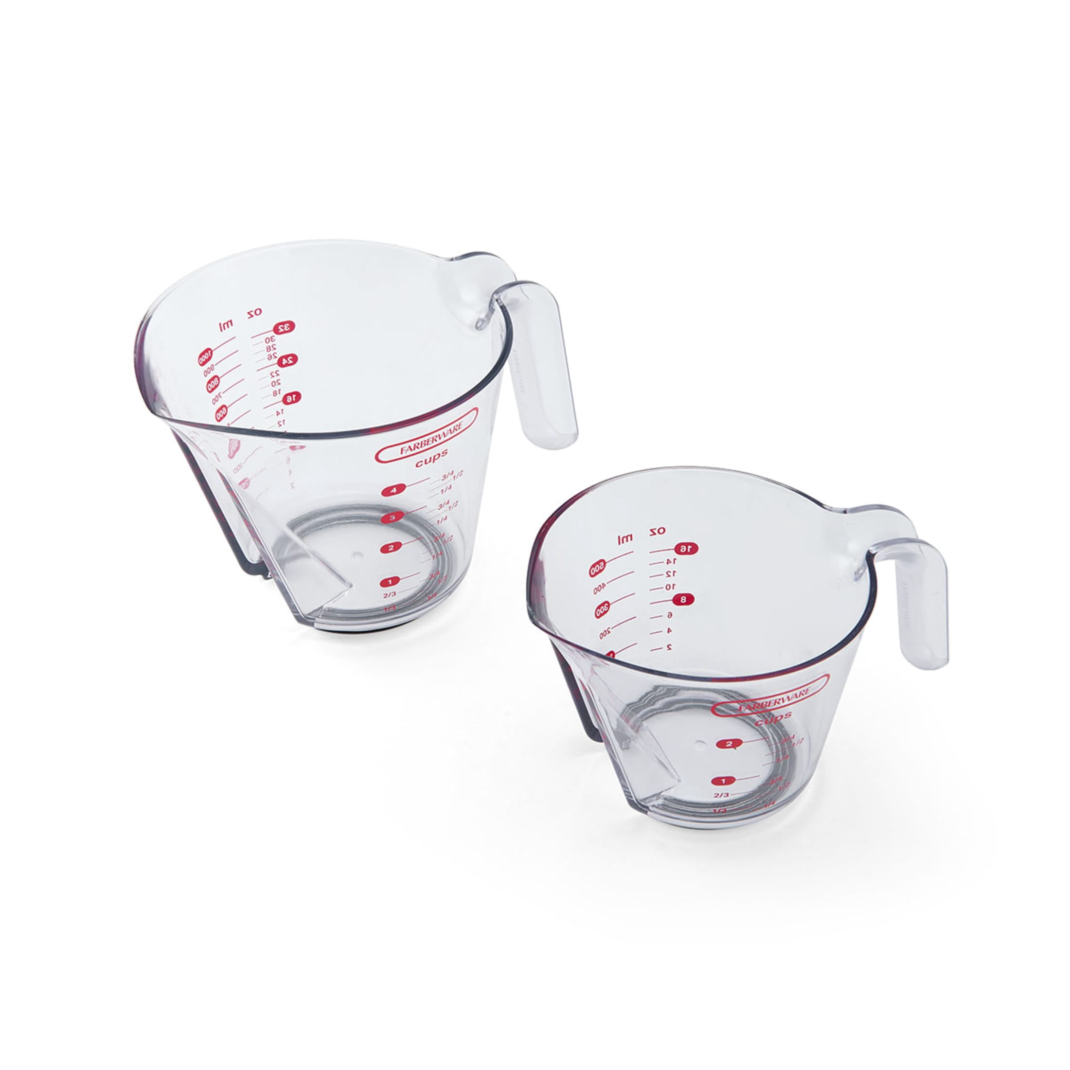 Farberware Professional Set of 2 Nesting Measuring Cups with Easy-Read Design, Clear