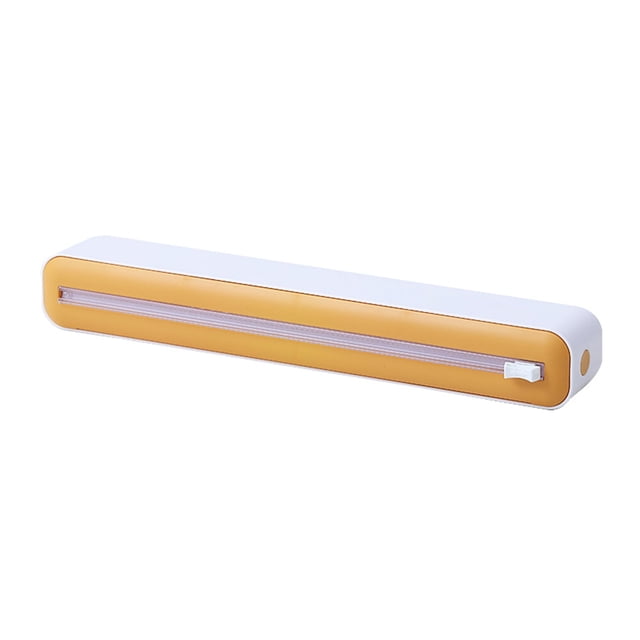 Dispensador de film transparente impermeable con cortador deslizante (amarillo) para utensilios de cocina